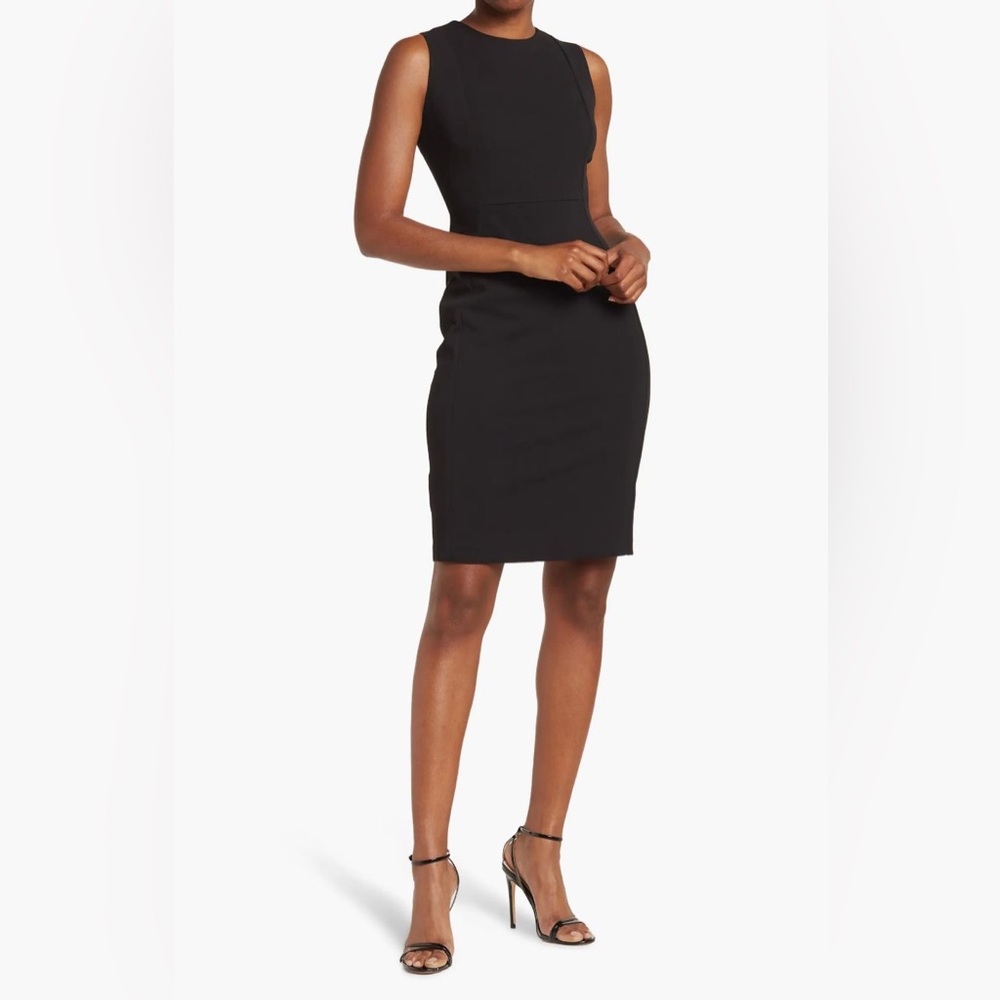 Black Sleeveless Calvin Klein Sheath Dress